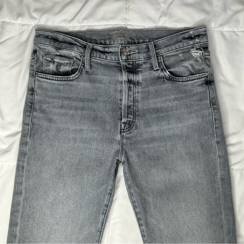 Mother The Scrapper Cuff Ankle Fray jeans Shadows In The Grass 29 - Picture 6 of 15